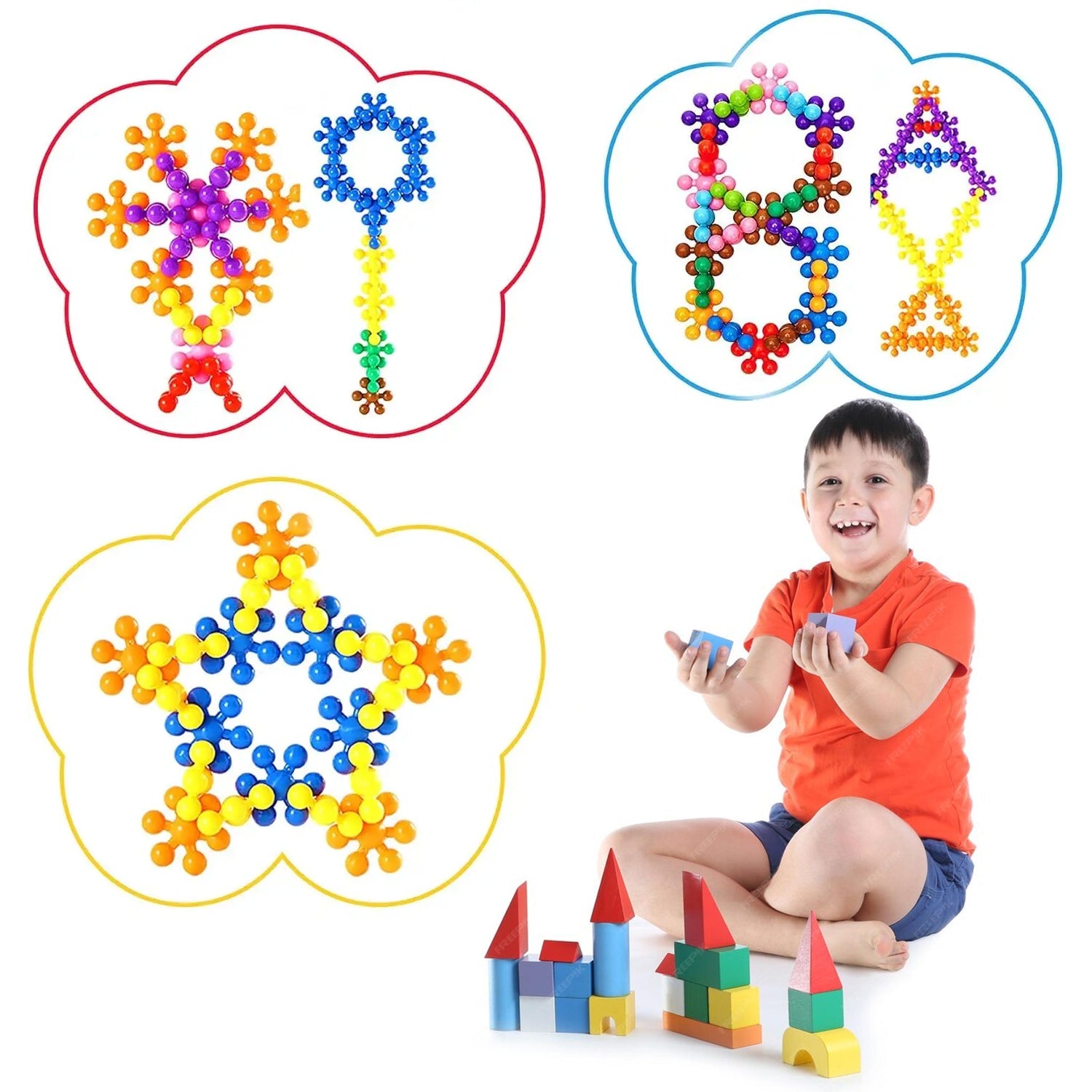 Star Shaped, Star Block Interlocking Blocks Colorful Star Building Blocks (100 Pcs Set) Star Shaped, Star Block Interlocking Blocks Colorful Star Building Blocks (100 Pcs Set)